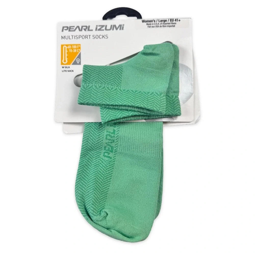 Pearl Izumi W Silk Lite Multisport Socks Green Womens Large 14251701 Low Cut